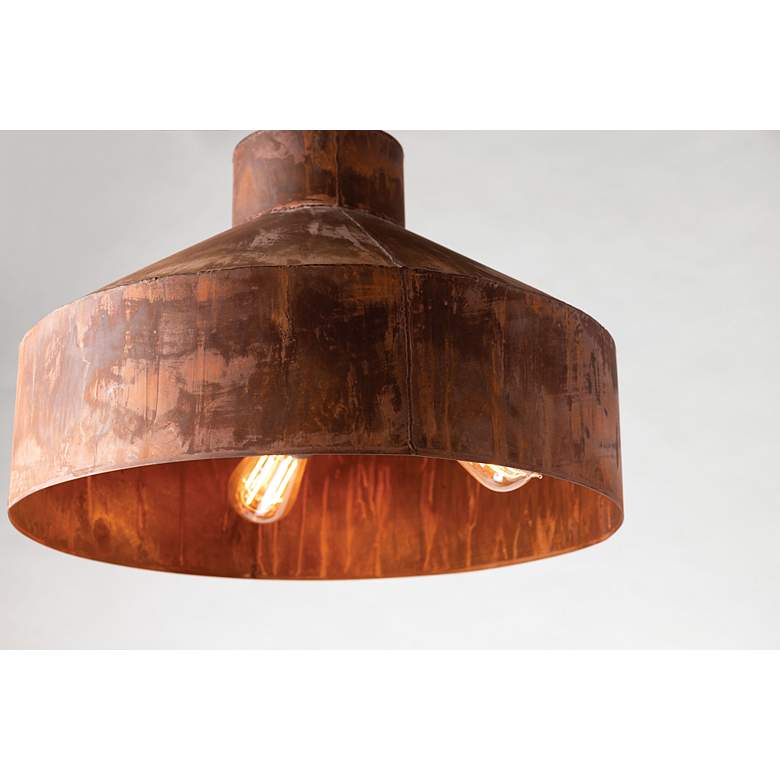 Image 4 Rise and Shine 18" Wide Rust Patina 3-Light Pendant more views