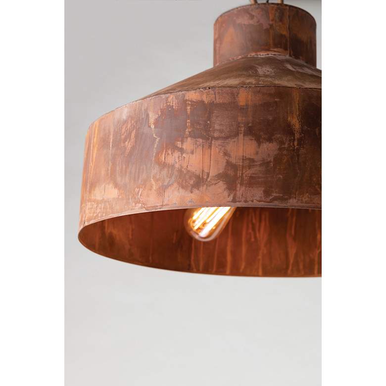 Image 6 Rise and Shine 18" Wide Rust Patina 3-Light Pendant more views