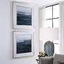 Thumbnail1 of Rising Blue 34" Square 2-Piece Framed Print Wall Art Set