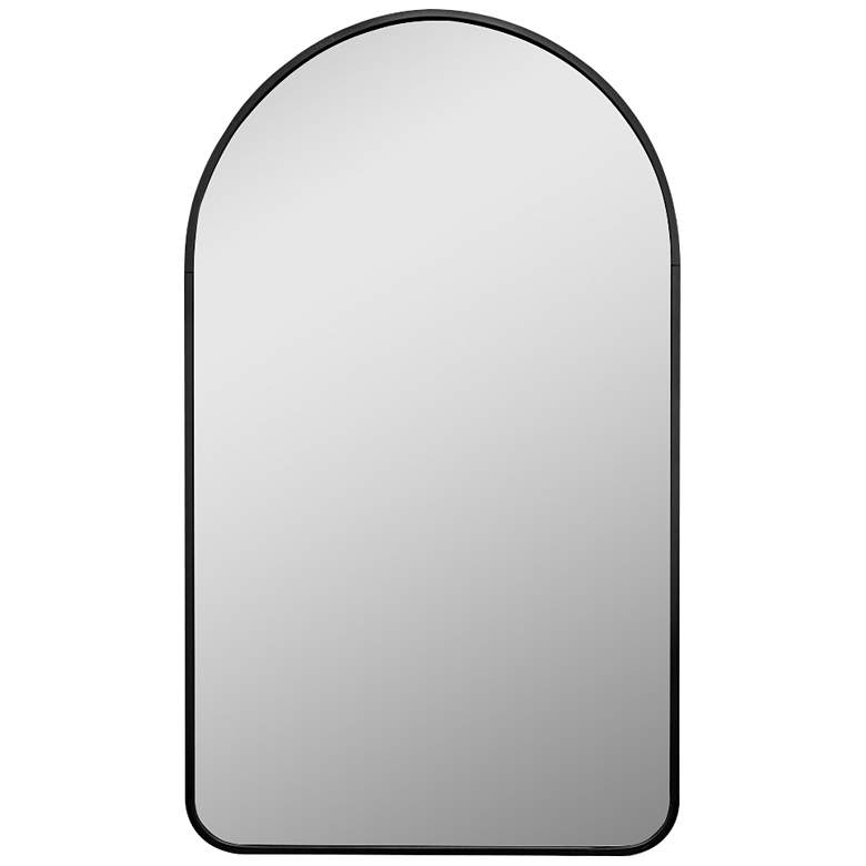Image 1 Rita Black 19 1/2" x 31 1/2" Arched Top Vanity Wall Mirror