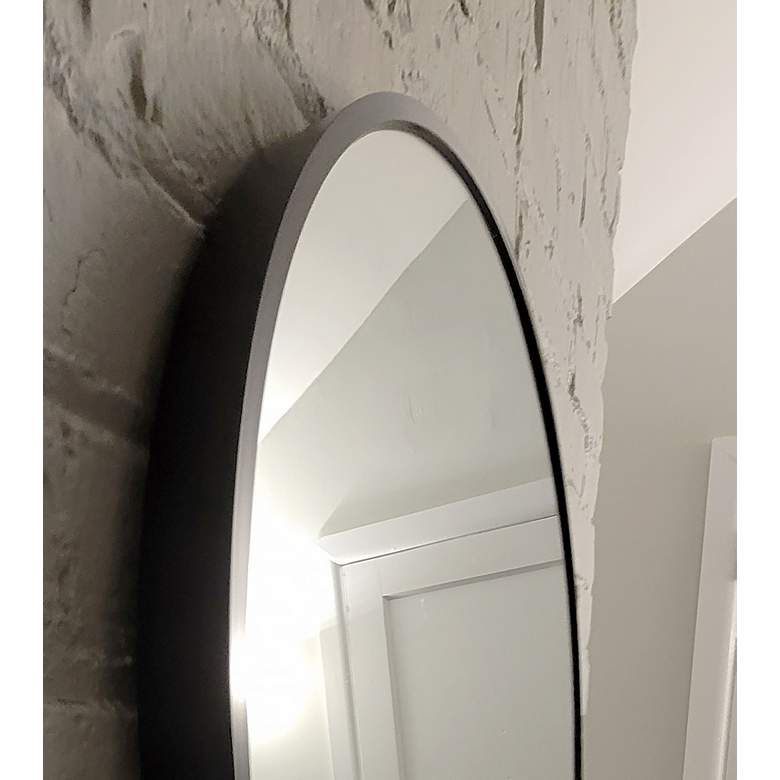 Image 3 Rita Black 19 1/2" x 31 1/2" Arched Top Vanity Wall Mirror more views