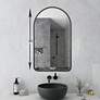 6_Rita Black 19 1/2" x 31 1/2" Arched Top Vanity Wall Mirror more views