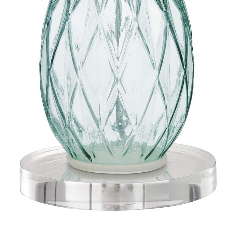 Rita Blue-Green Glass Accent Table Lamps With Round Acrylic Risers more views