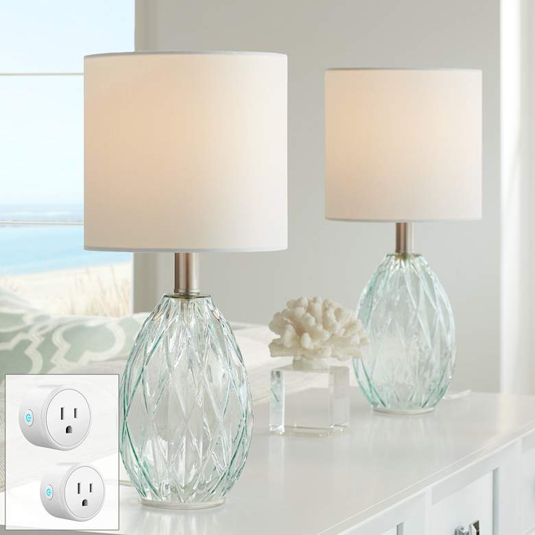 Image 1 Rita Glass Accent Lamps Set of 2 with WiFi Smart Sockets