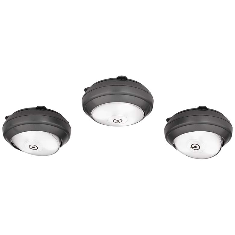 Image 1 Rite Lite 3-Pack Gray Battery Powered Cordless LED Puck Lights