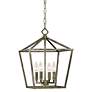 1_Ritner 12" Wide Antique Silver 4-Light Mini Pendant