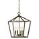Ritner 12" Wide Antique Silver 4-Light Mini Pendant