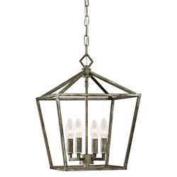Ritner 12" Wide Antique Silver 4-Light Mini Pendant
