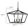 3_Ritner 23" Wide Matte Black 4-Light Pendant more views