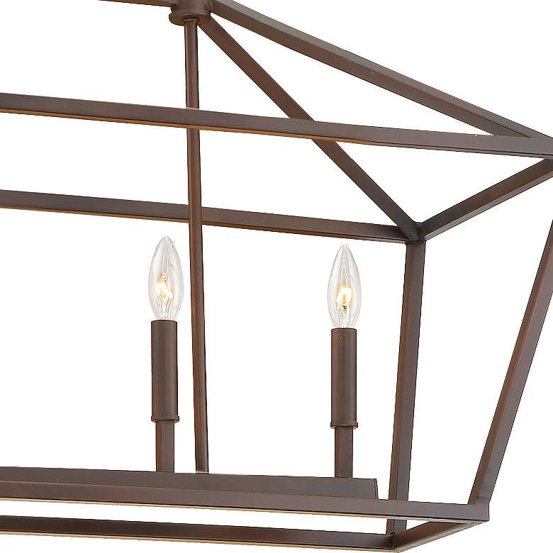 Image 3 Ritner 40" Wide Rubbed Bronze 5-Light Linear Chandelier more views