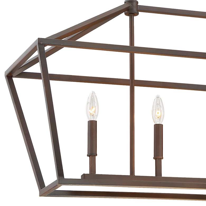 Image 4 Ritner 40" Wide Rubbed Bronze 5-Light Linear Chandelier more views