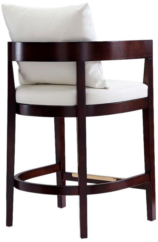 Image 6 Ritz 34" Ivory & Dark Walnut Beech Wood Counter Height Bar Stool more views