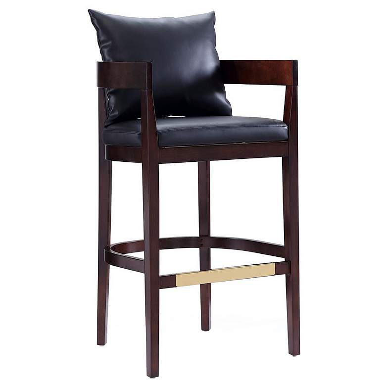 Image 1 Ritz Barstool in Black and Dark Walnut