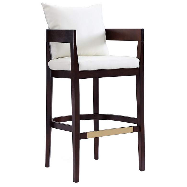 Image 1 Ritz Barstool in Ivory and Dark Walnut