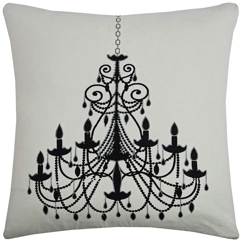 Image 1 Ritz Black Chandelier Printed 20 inch Square Throw Pillow