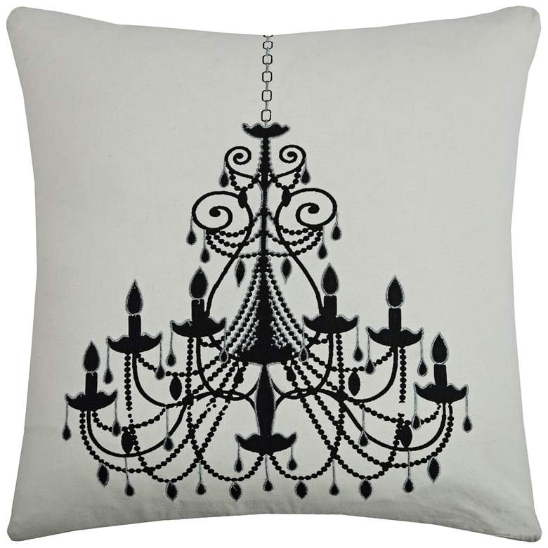 Image 1 Ritz Black Chandelier Printed 20" Square Throw Pillow
