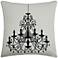 Ritz Black Chandelier Printed 20" Square Throw Pillow
