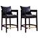 Ritz Counter Stool in Black and Dark Walnut (Set of 2)