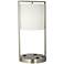 Riva Brushed Nickel Round Table Lamp with USB Port and Convenience Outlet
