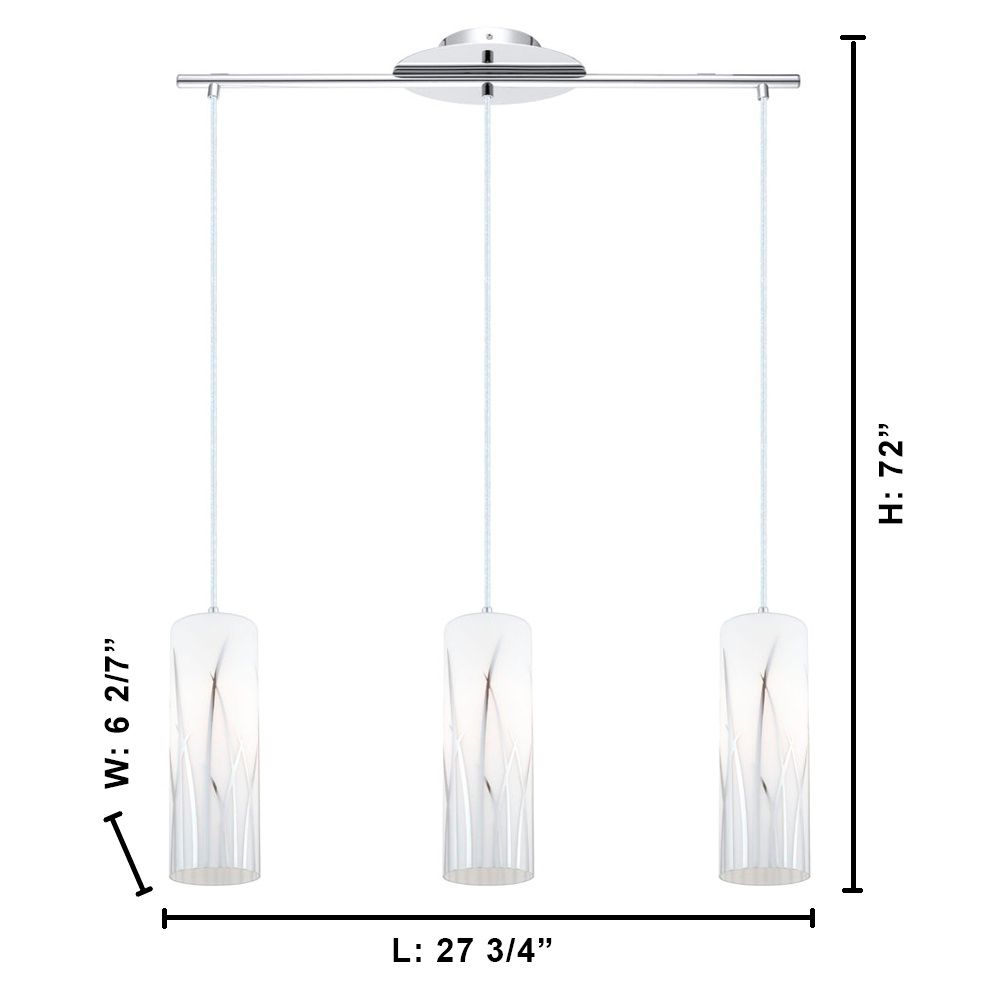 Thumbnail2 of Rivato - 3-Light Multi Light Pendant - Chrome - White and Chrome DÃ©co more views