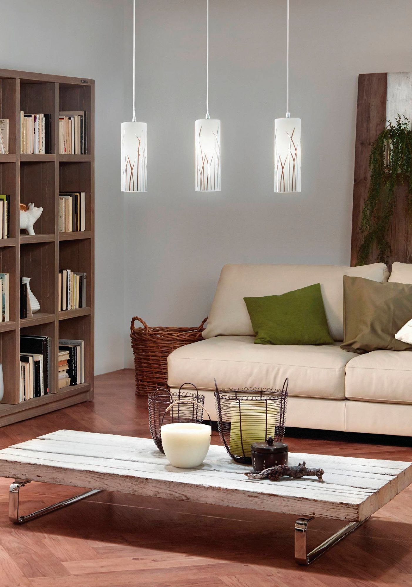 Rivato - 3-Light Multi Light Pendant - Chrome - White and Chrome DÃ©co