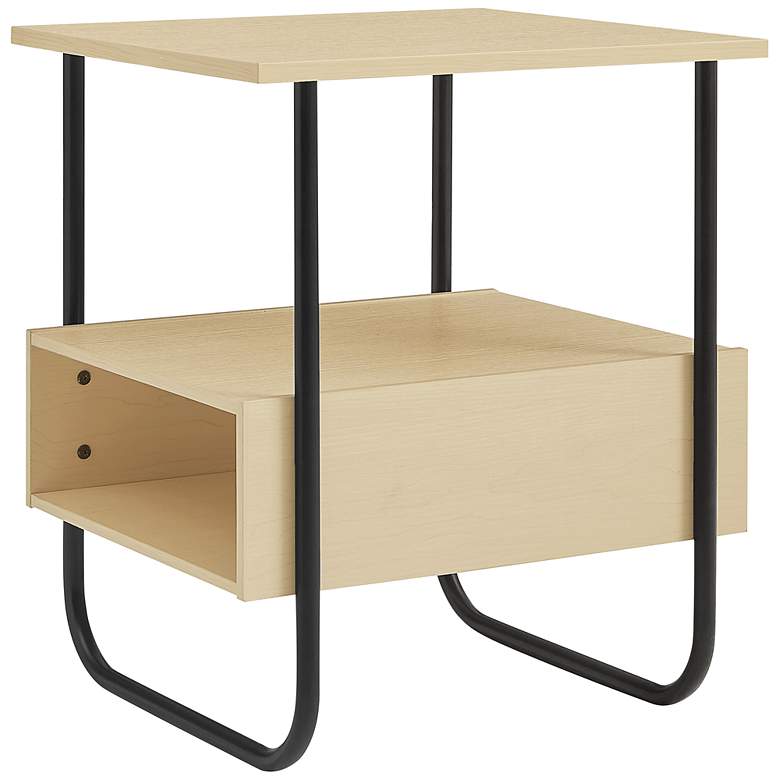 Image 2 Rive 18 1/2" Wide Light Maple Wood 2-Shelf End Table