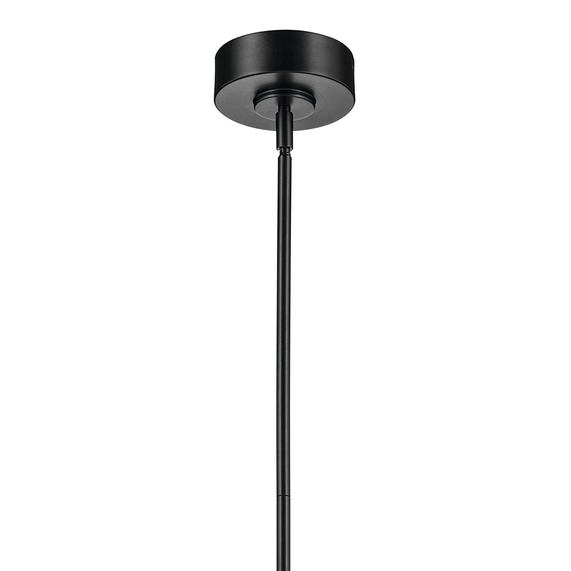 Riven 15.5 Inch LED 1 Light Pendant with Clear Fluted Glass in Black