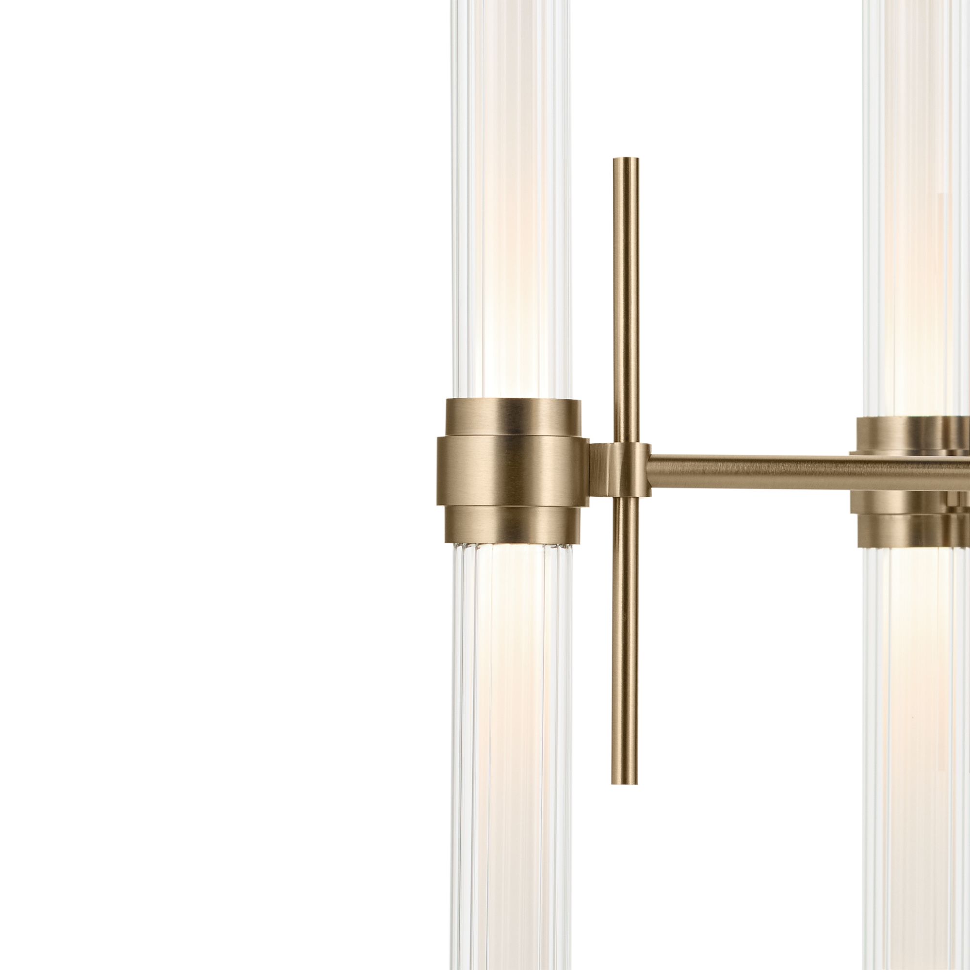 Image 6 Riven 33 Inch LED 12 Light Chandelier with Clear Fluted Glass in CPZ more views