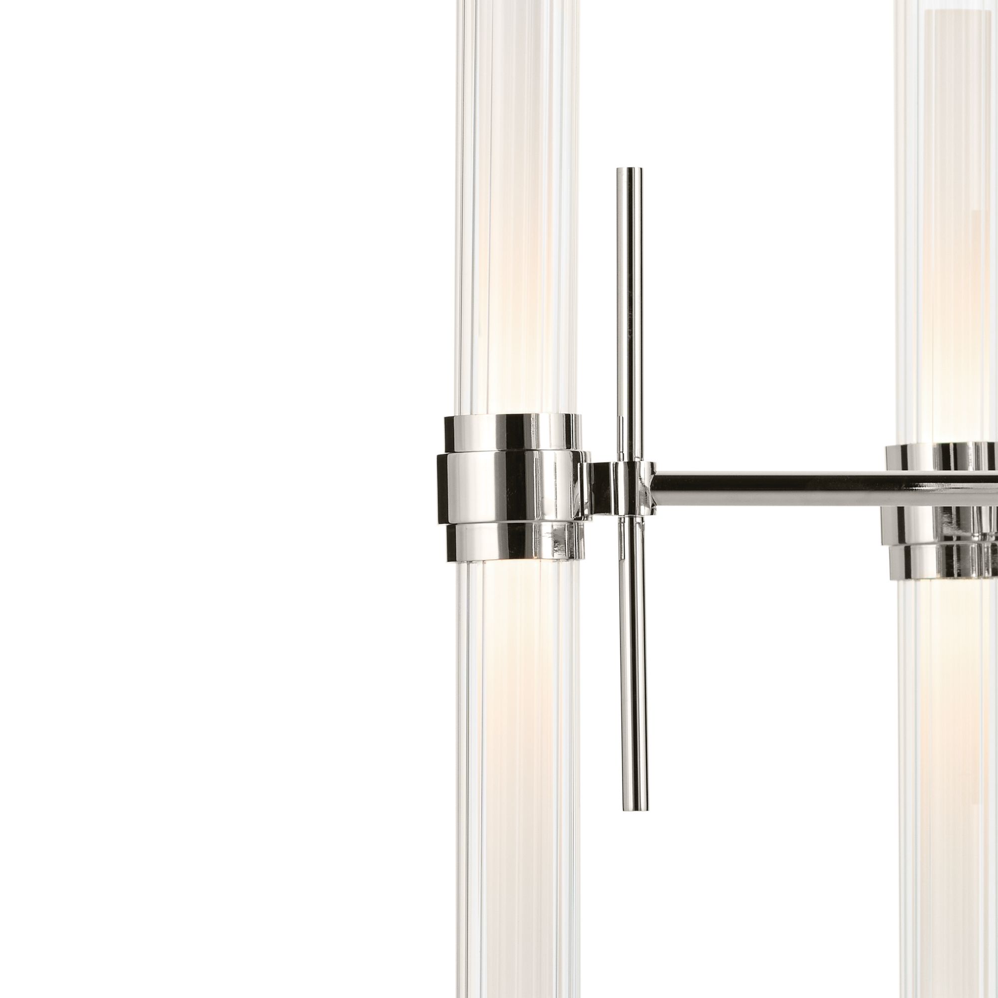 Image 6 Riven 33 Inch LED 12 Light Chandelier with Clear Fluted Glass in PN more views