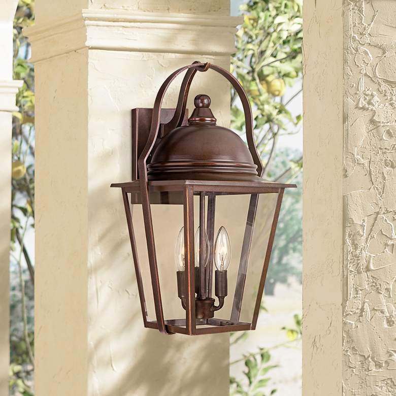Image 1 Rivendale Court 19 inch High Bronze Outdoor Wall Light