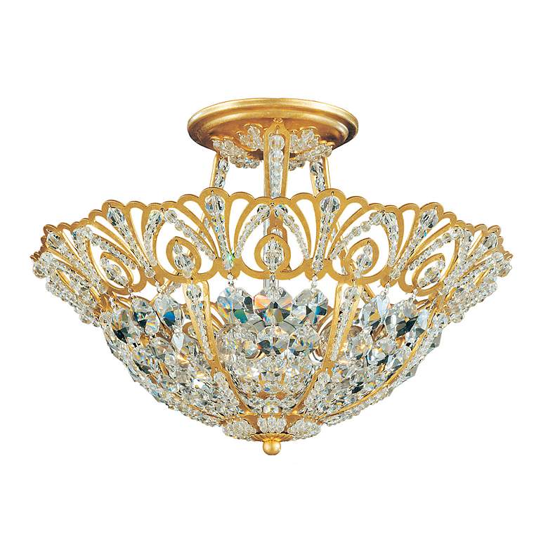 Image 2 Rivendell 10.5"H x 15"W 5-Light Crystal Semi-Flush Mount in Heirl