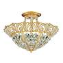 2_Rivendell 10.5"H x 15"W 5-Light Crystal Semi-Flush Mount in Heirl