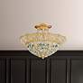 1_Rivendell 10.5"H x 15"W 5-Light Crystal Semi-Flush Mount in Heirl