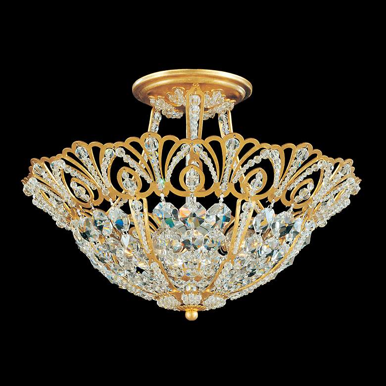 Image 3 Rivendell 10.5"H x 15"W 5-Light Crystal Semi-Flush Mount in Heirl more views