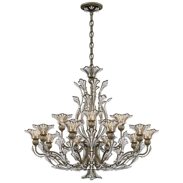 Image 1 Rivendell 27 inchH x 32 inchW 16-Light Crystal Chandelier in Etruscan Gol