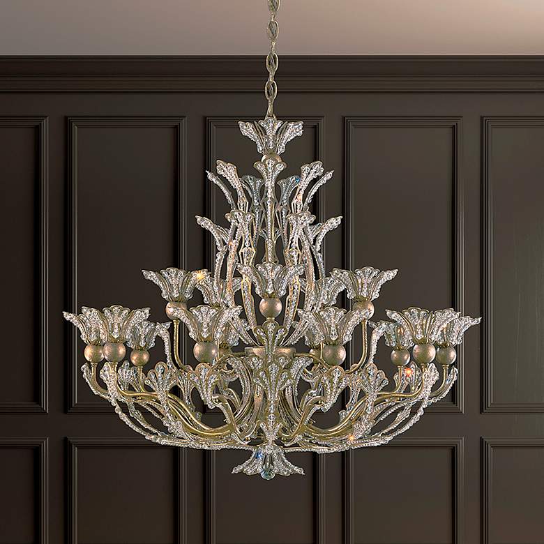Image 1 Rivendell 27"H x 32"W 16-Light Crystal Chandelier in Etruscan Gol