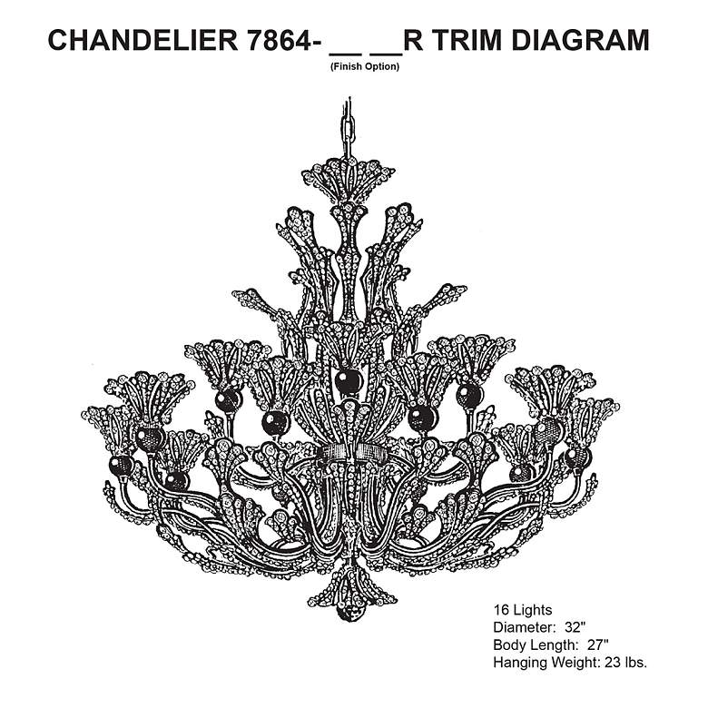 Image 6 Rivendell 27"H x 32"W 16-Light Crystal Chandelier in Etruscan Gol more views