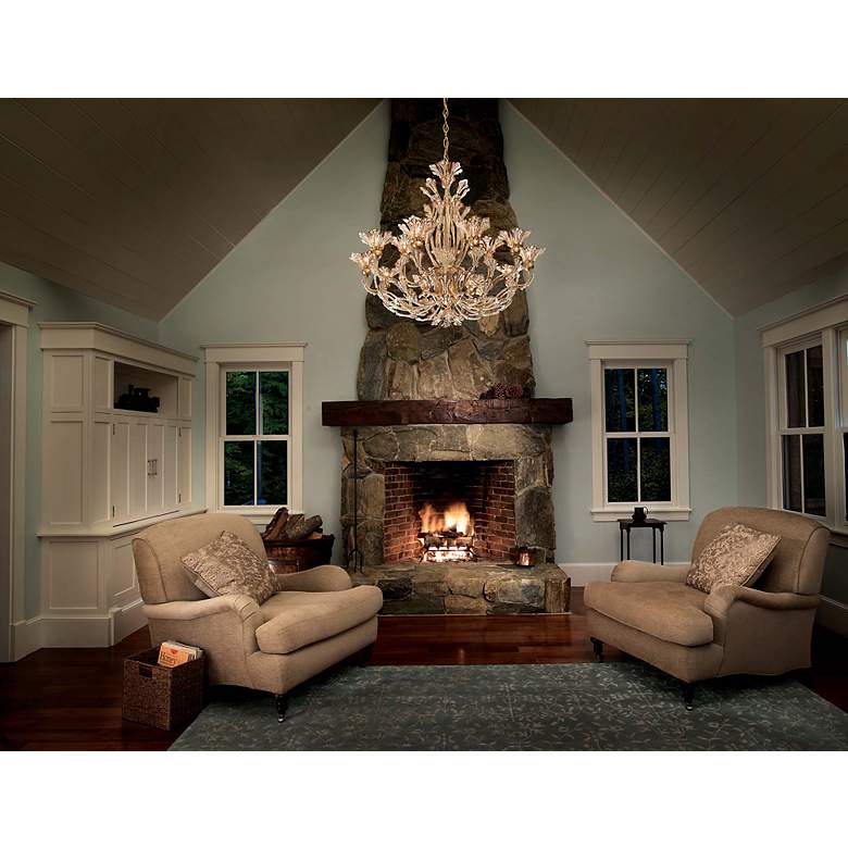 Image 7 Rivendell 27"H x 32"W 16-Light Crystal Chandelier in Etruscan Gol more views