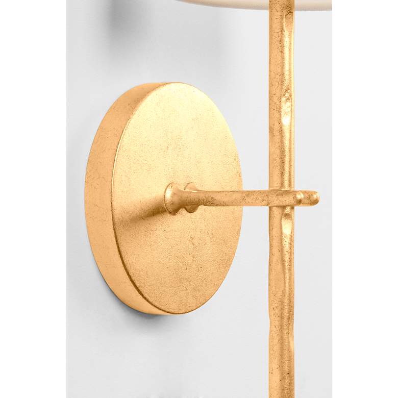 Image 4 River 20 1/2" High Gold Leaf Wall Sconce more views