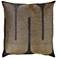 River Beaded Gold Black 20" Square Decorative Throw Pillow