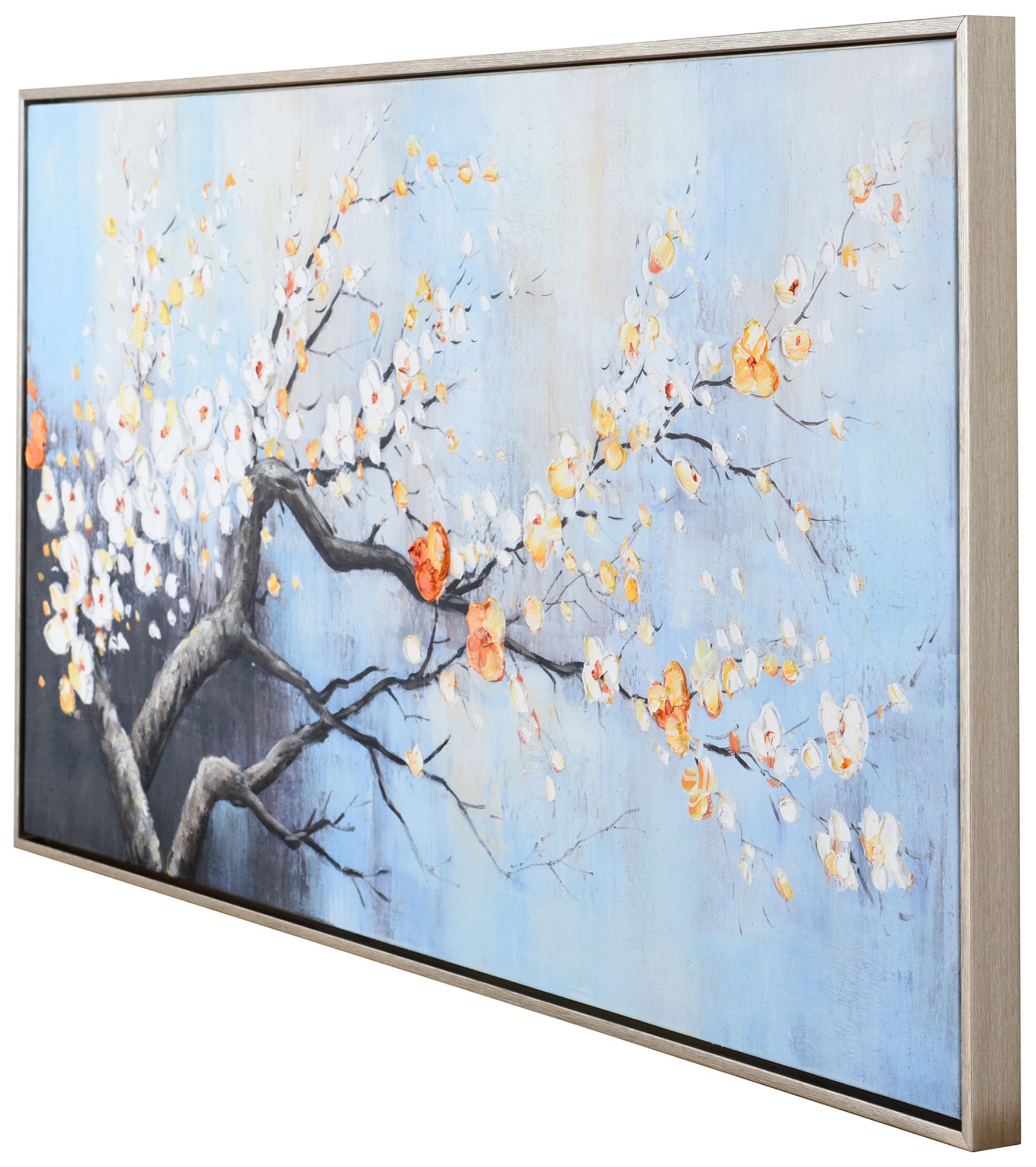 Image 3 River Bloom 47 x 24 Hand-Painted Framed Canvas Wall Art more views