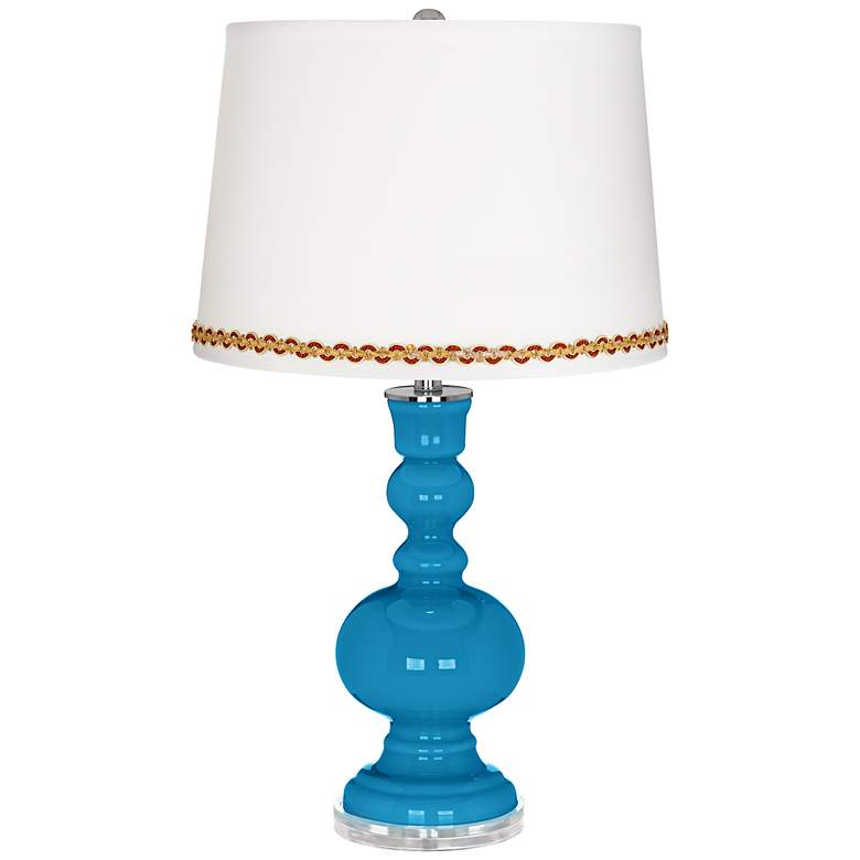 Image 1 River Blue Apothecary Table Lamp with Serpentine Trim