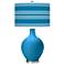 River Blue Bold Stripe Ovo Table Lamp