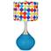 River Blue Multi-Color Circles Shade Spencer Table Lamp