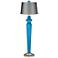 River Blue Satin Gray Lido Floor Lamp with Color Finial