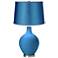 River Blue - Satin Turquoise Shade Ovo Table Lamp