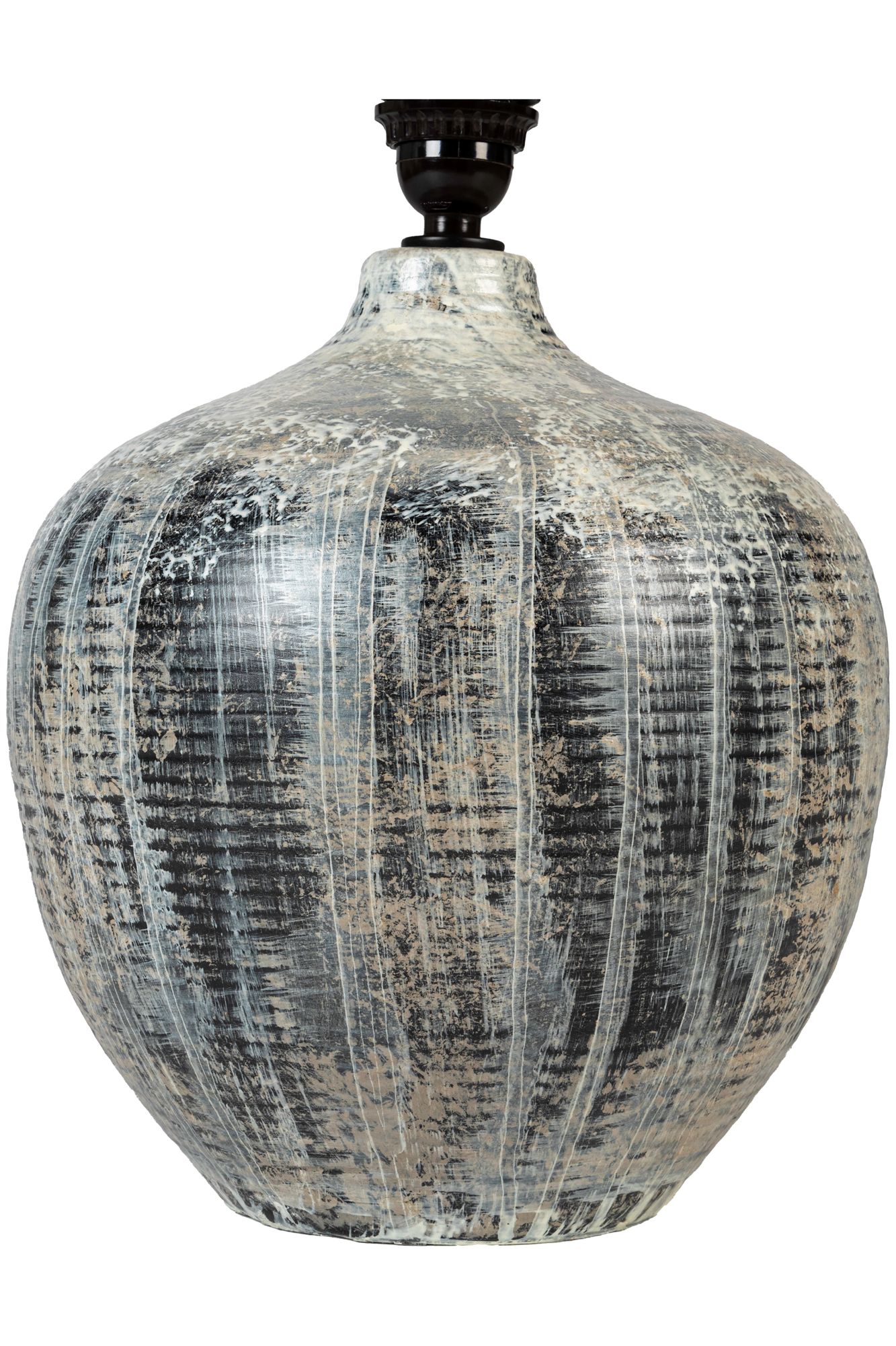 Image 3 River Ceramic Bean Pot 23" Lamp in Black Water Fall more views