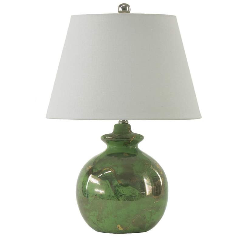 Image 2 River Ceramic Bristol 23" Lamp in Modern Gloss Clover Green w/Gold