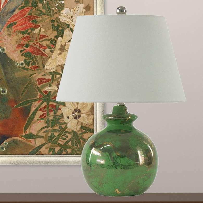 Image 1 River Ceramic Bristol 23" Lamp in Modern Gloss Clover Green w/Gold