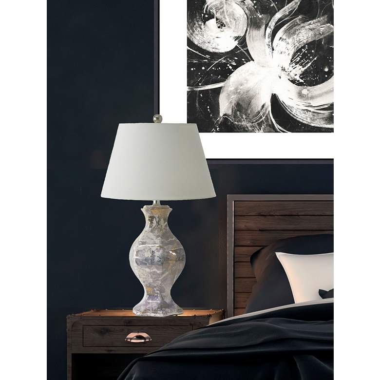 Image 5 River Ceramic Classic 28" Lamp in Modern Gloss White w/Gold more views